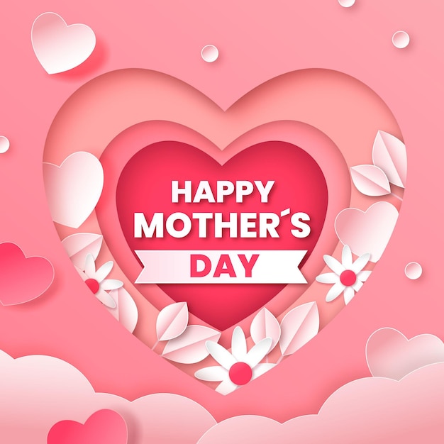 Free Vector mother's day illustration in paper style