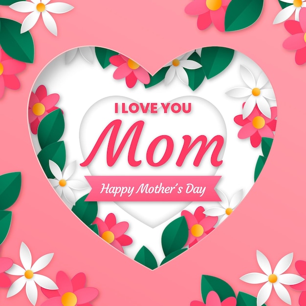 Free vector mother's day illustration in paper style