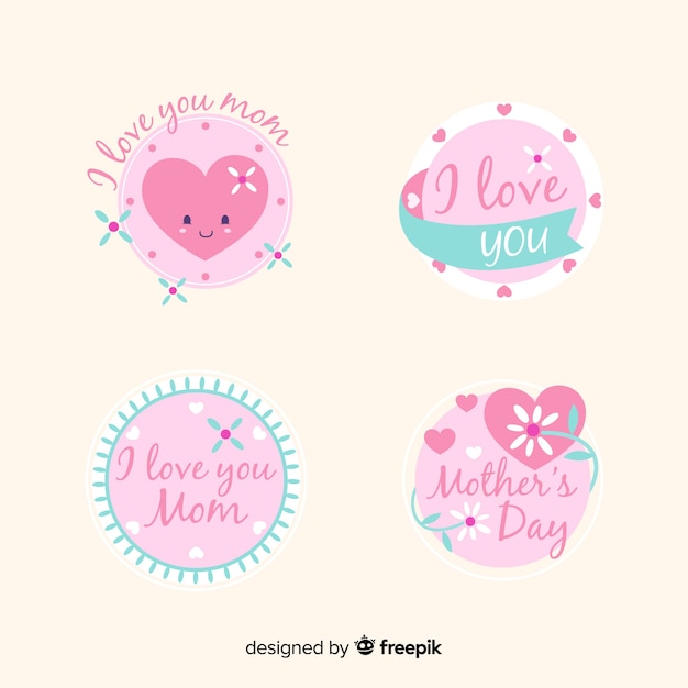 Free vector mother's day label collection