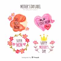 Free vector mother's day label collection