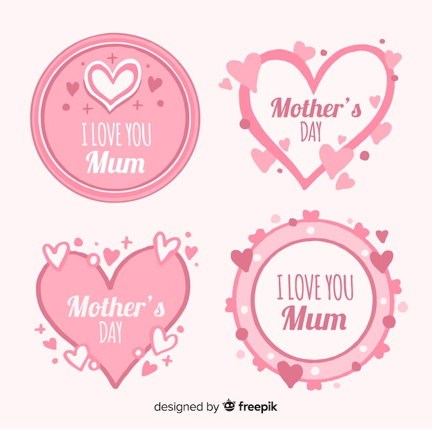 Free vector mother's day label collection