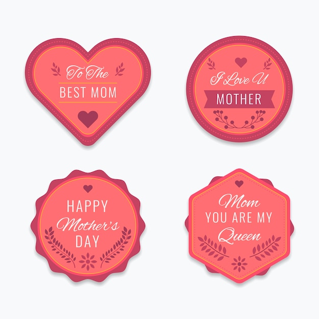 Free vector mother's day label collection