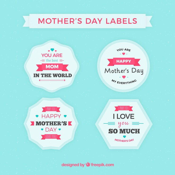 मुफ़्त वेक्टर mother's day labels collection