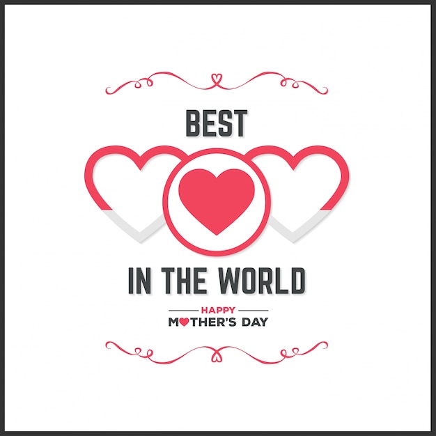 Free vector mother's day lettering illustration with ornaments