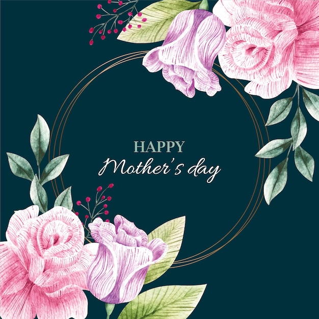 Mother's day lettering with floral elements