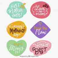 Free vector mother's day quote stickers