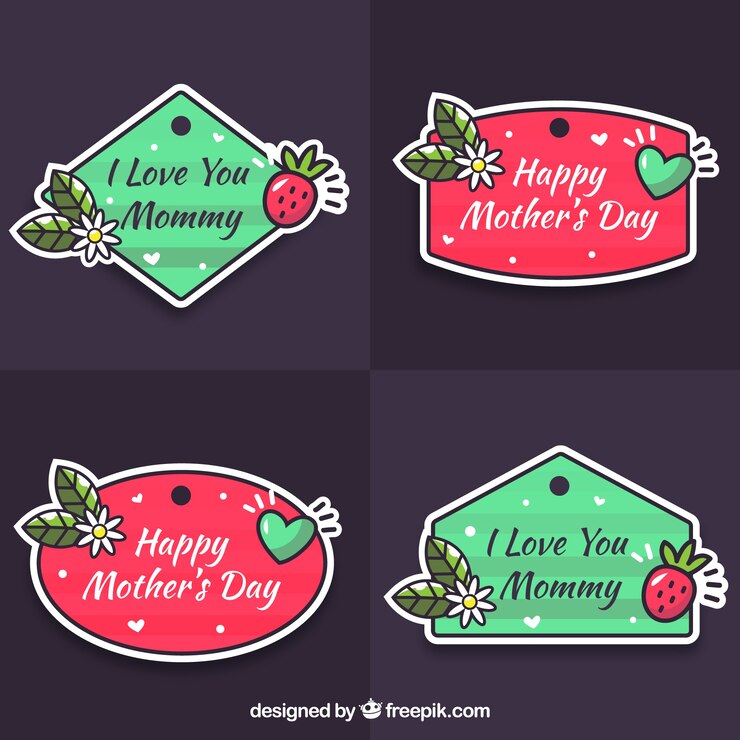 मुफ़्त वेक्टर mother's day tags collection