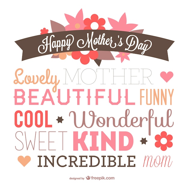 Mother's day typography design