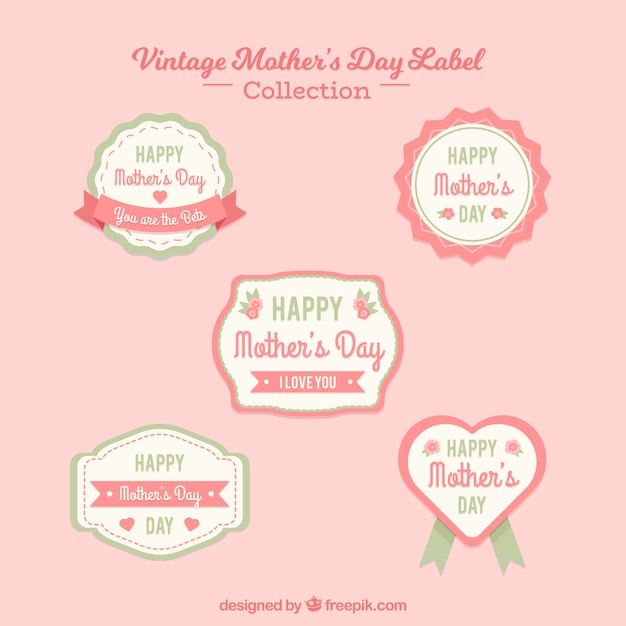 Mother's day vintage badge collection