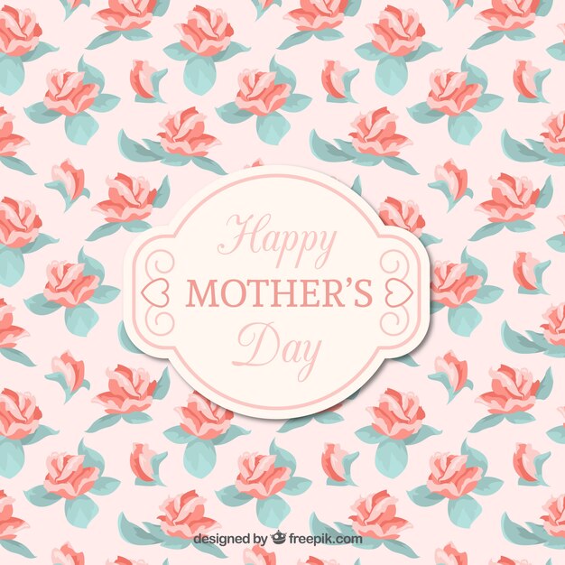 Mother's day watercolor roses background