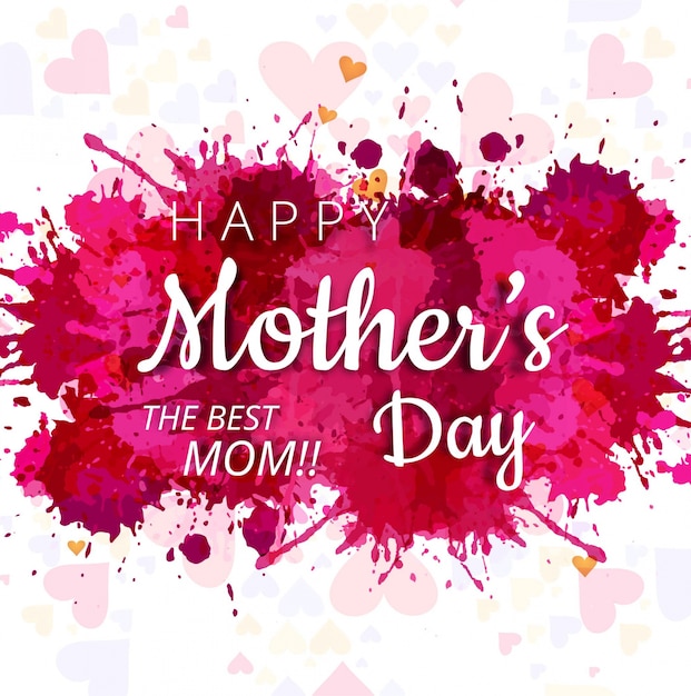 Free vector mothers day background with pink stains