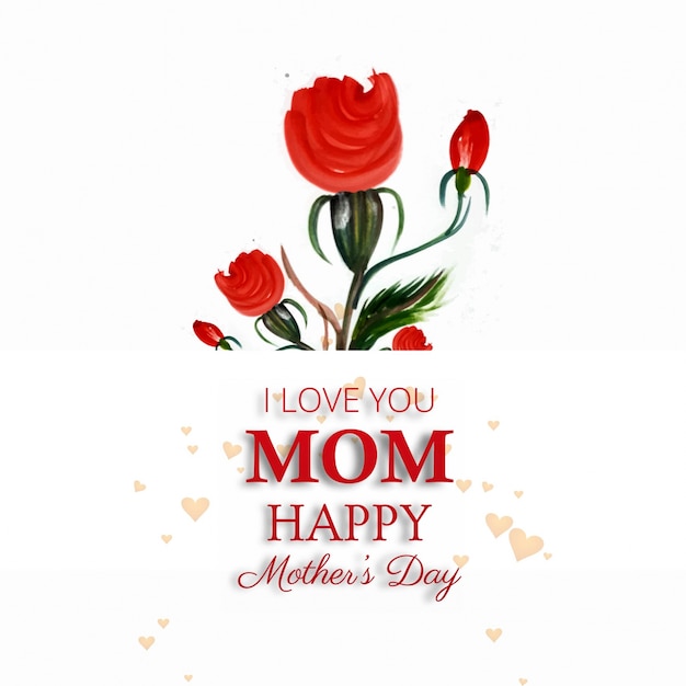 Free vector mothers day background with rose