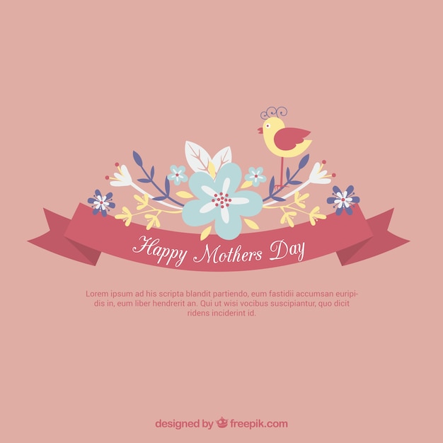 Free Vector mothers day card in spring style
