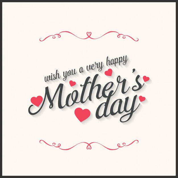 Mothers day card with ornaments and text