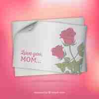 Free vector mothers day card with roses