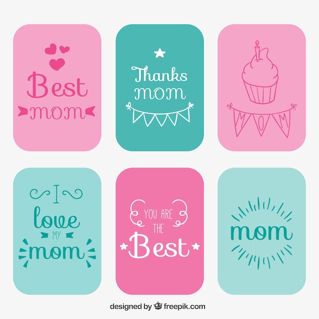 Vettore gratuito mothers day carte