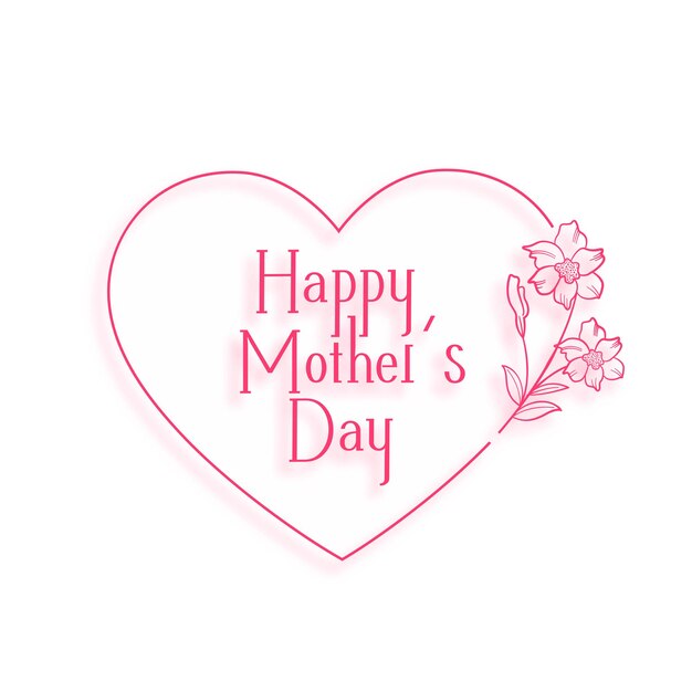 Mothers day celebration line style heart background