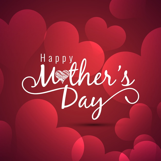 Free vector mothers day design with hearts