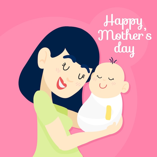 Free vector mothers day drawing illustration