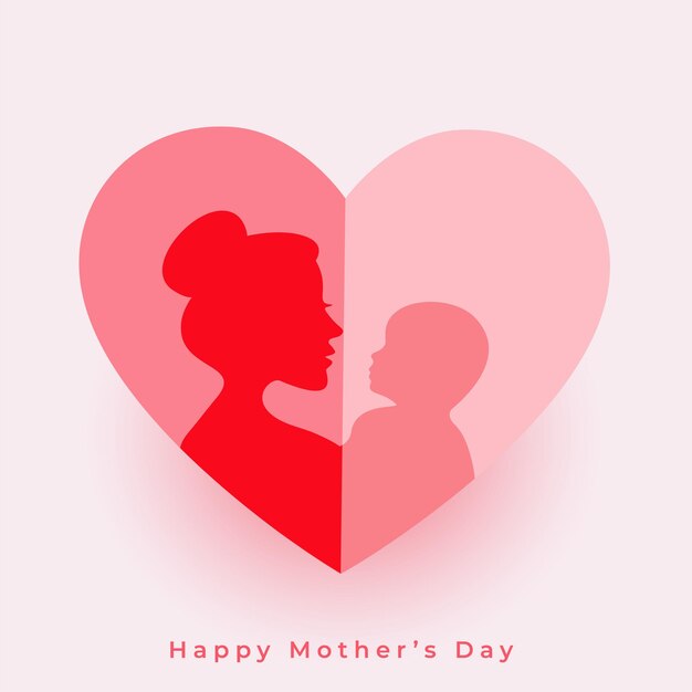 Открытка на день матери с изображением мамы и ребенка