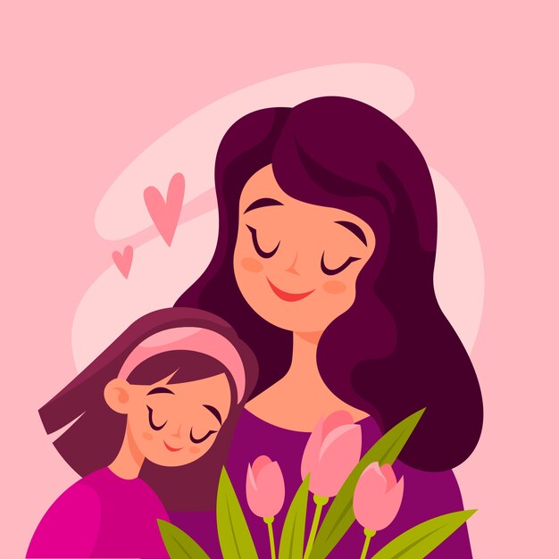 Дизайн иллюстрации дня матерей