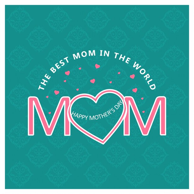 Free vector mothers day lettering with heart