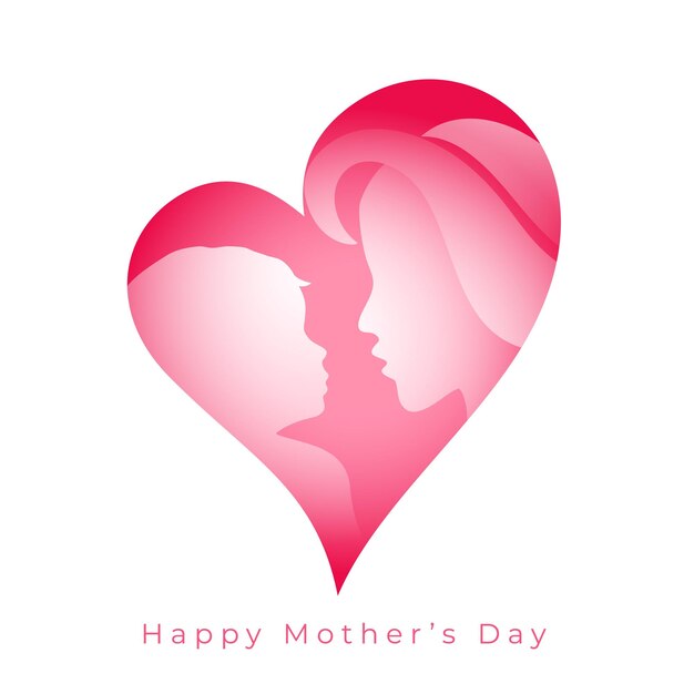 Mothers day love greeting with heart