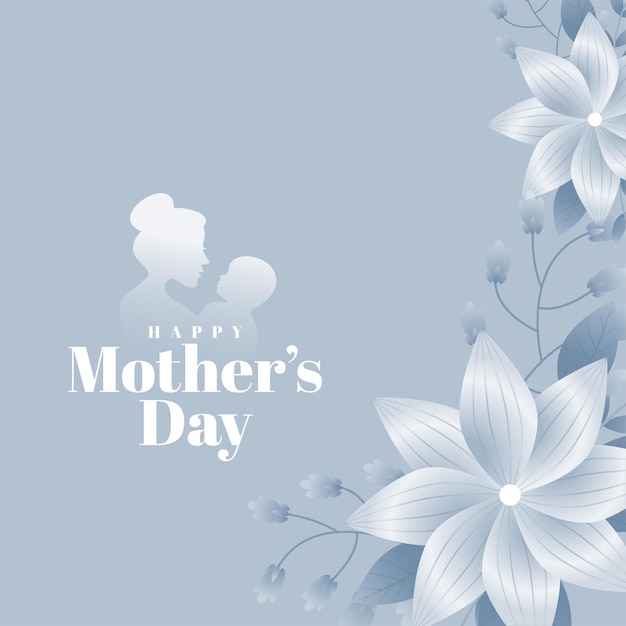 Бесплатное векторное изображение День матери прекрасный серый цветочный фон