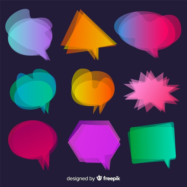 Free vector motion blur for gradient speech bubble collection