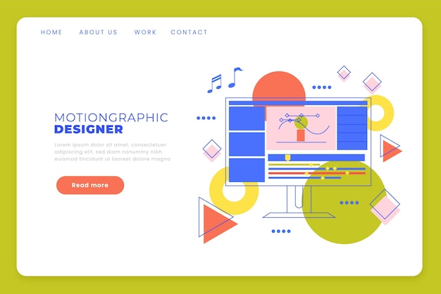 Free vector motion graphics landing page