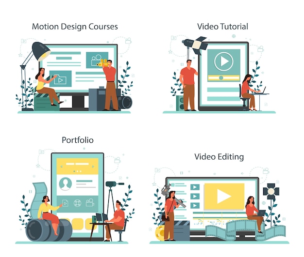 Download Free Vector | Technology video editing flyer template