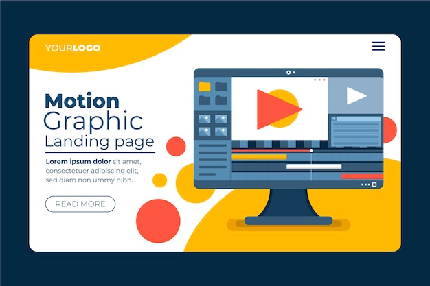 Free vector motiongraphics landing page