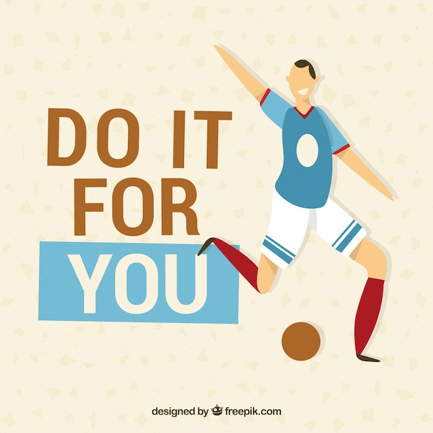Free vector motivation quote with flat character