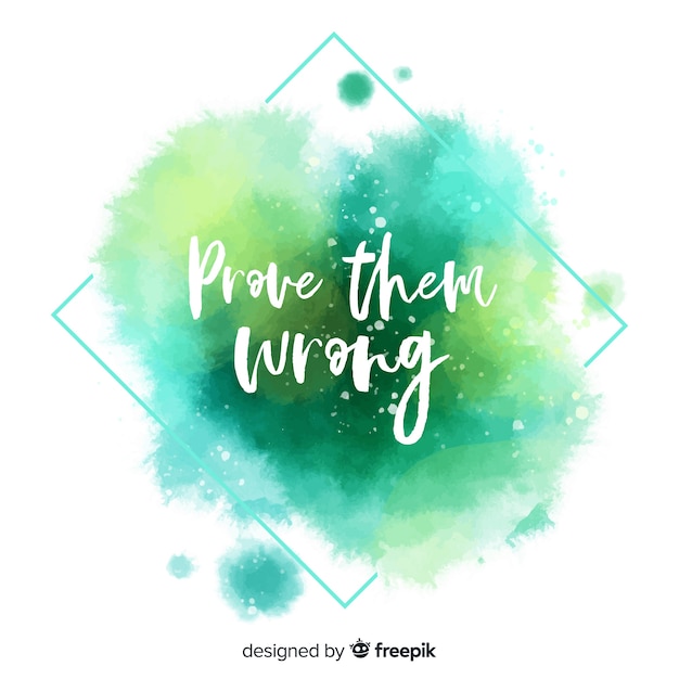 Free vector motivational message with watercolor lettering