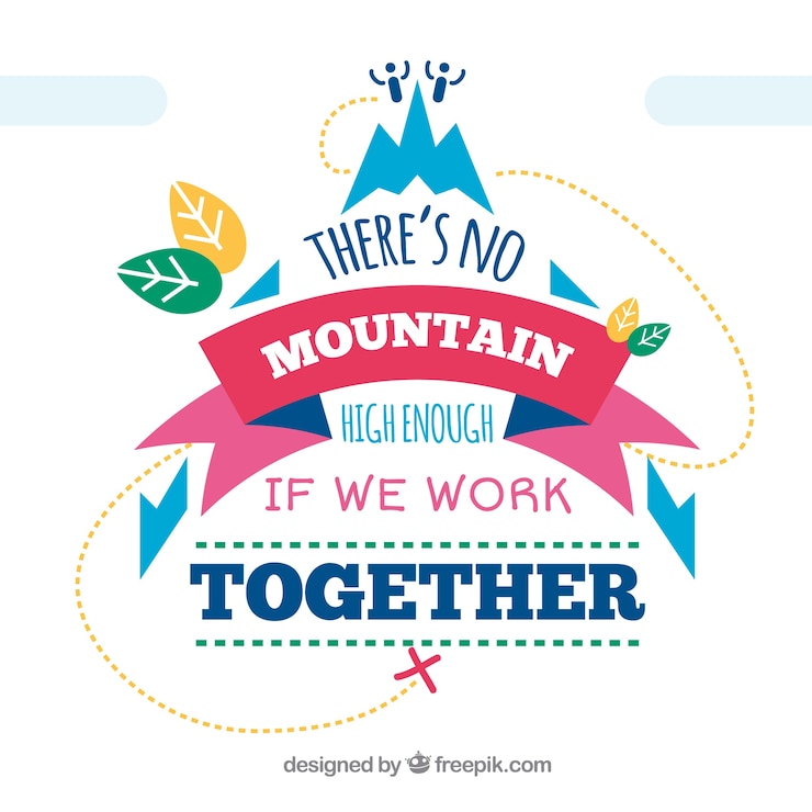 Free Vector motivational phrase with colored elements