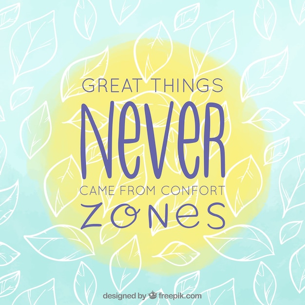 Free vector motivational quote with hand drawn style