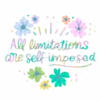 Free vector motivational saying with flowers