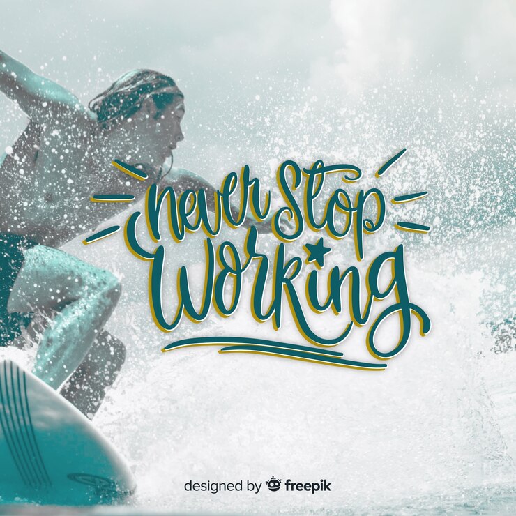 Free Vector motivational sport lettering background with picture