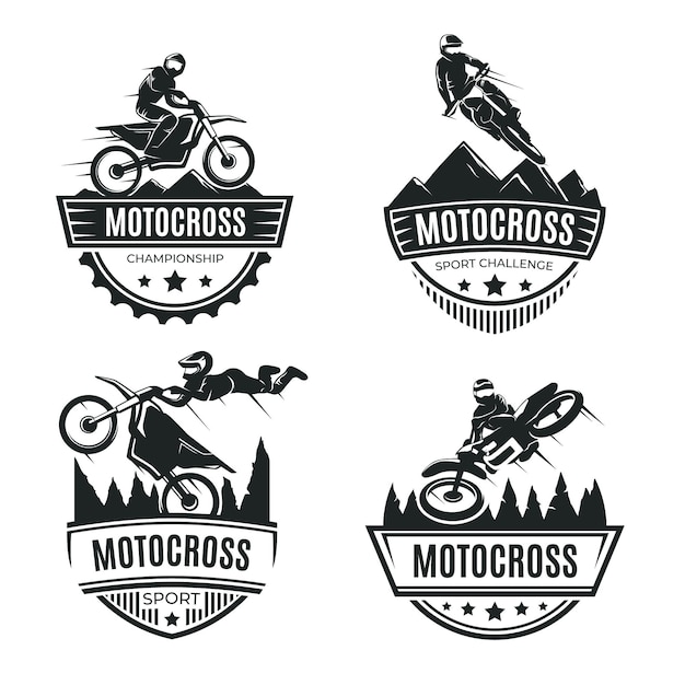 Free vector motocross logo collection concept