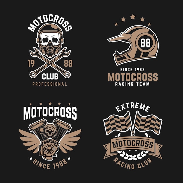 Motocross logo collection template