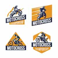 Vettore gratuito collezione di logo di motocross