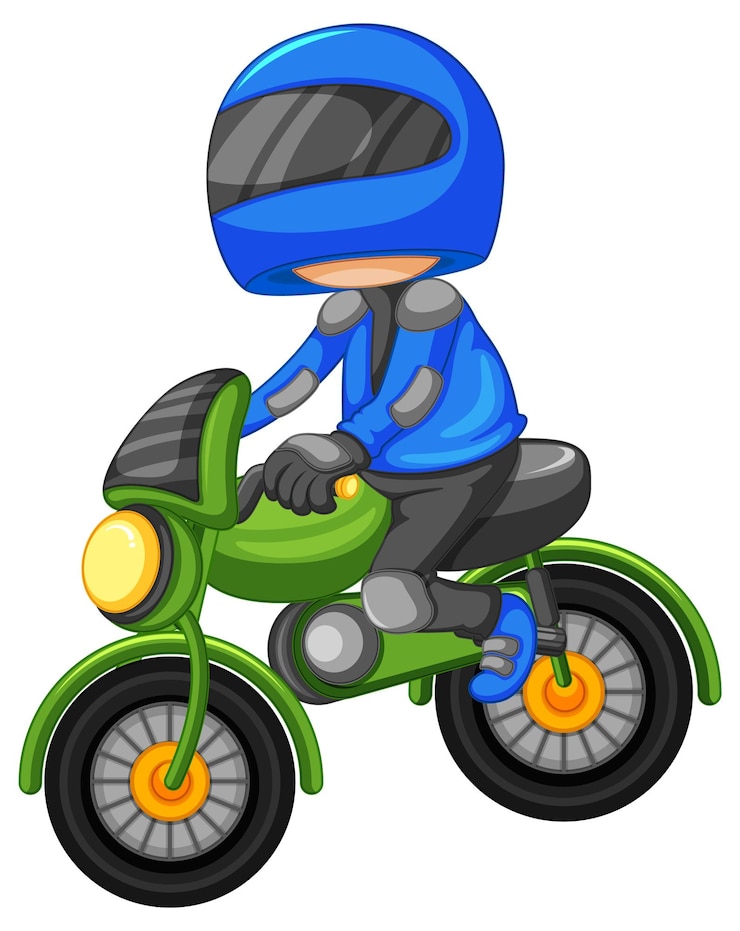 मुफ़्त वेक्टर a motocross racer cartoon on white background