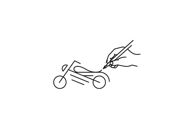 Иконка мотоцикла Vector Line Art Design Векторная иллюстрация