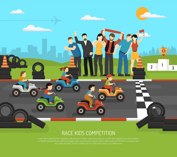 Free Vector motor racing kids background