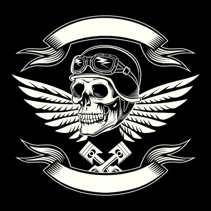 Free Vector motor skull emblem