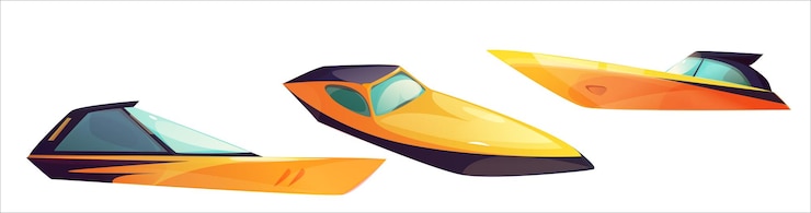 Free Vector motorboat modern vehicle set