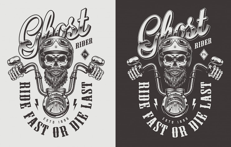 Free Vector motorcycle emblem with skull