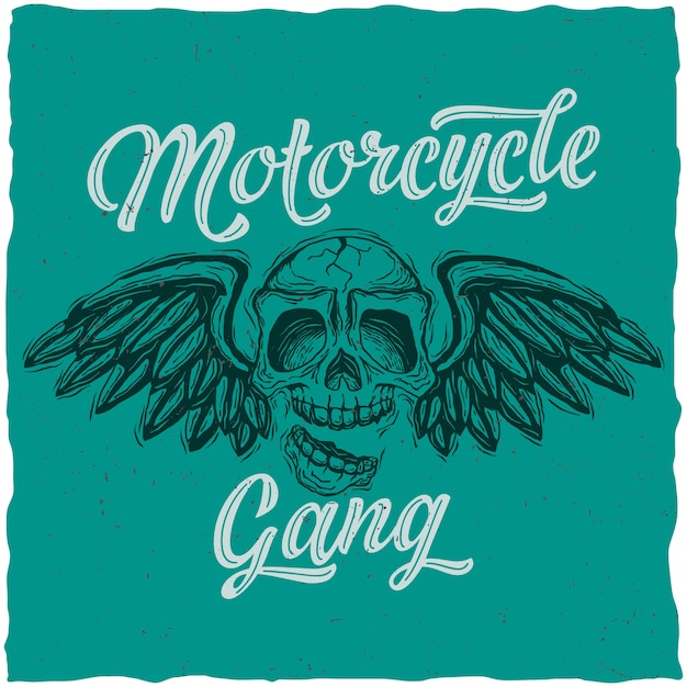 Vettore gratuito poster di gang di motociclisti