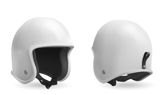 Motorcycle helmet in front and back view