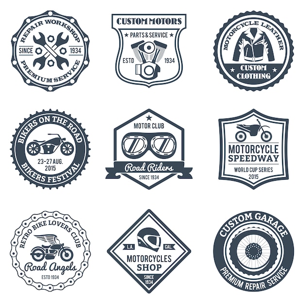 motorcycle labels black